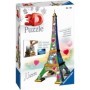 Puzzle 3D turnul Eiffel cu inimioare 216 piese